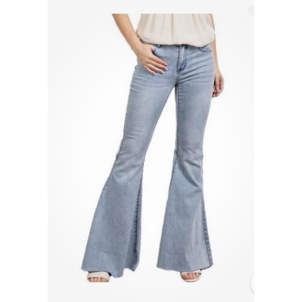 EASEL Just Float Flare Bell Bottom Jeans. Hippie Anthropologie Festival Boho. L